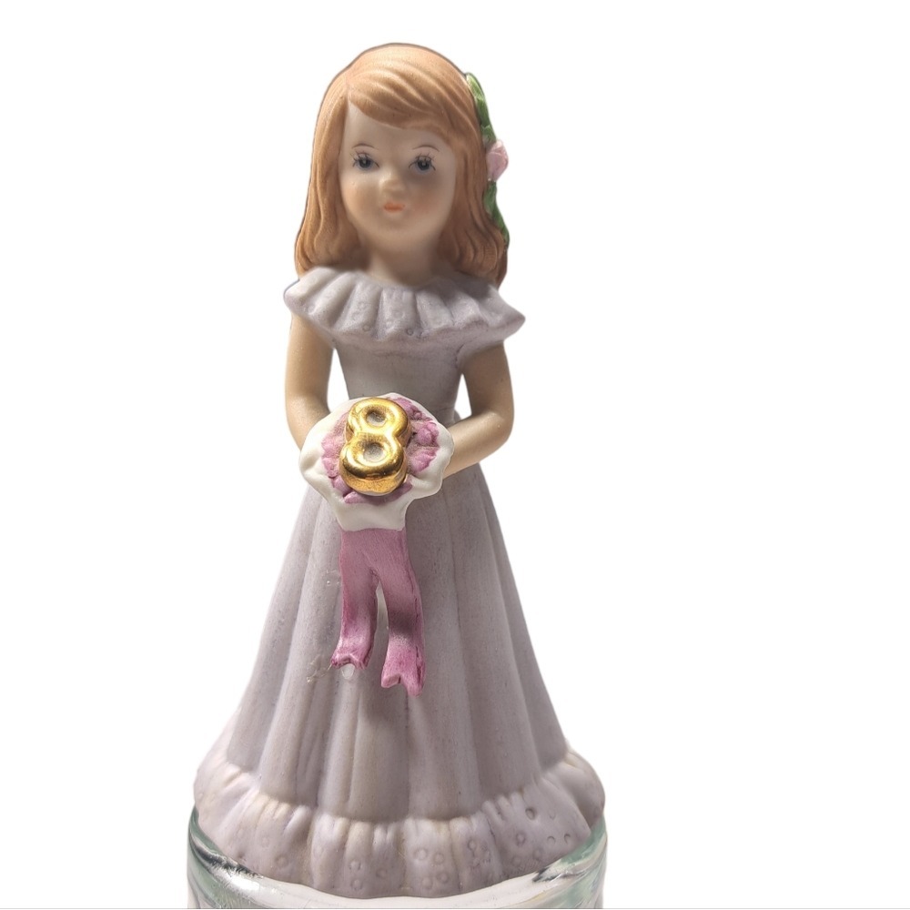 Vintage Enesco Growing Up Birthday Girls Age 8 1982 Decorative Figurine